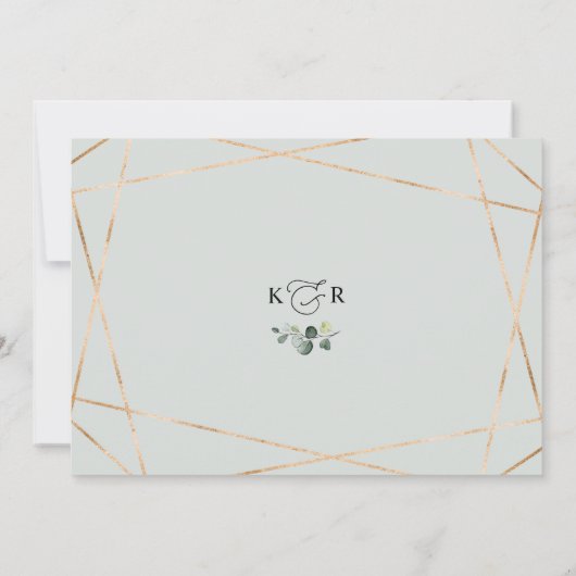 ユーカリエレガントプスグリーンリー金ゴールドリハーサルディナー 招待状 (裏面)