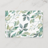 ユーカリエレガントプスグリーン素朴リーウェディングRSVP エンクロージャーカード (裏面)