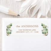 ユーカリエレガントプスグリーン葉リー差出人住所 ラベル (インサイチュ)