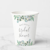 ユーカリエレガントプスタースブルーブライダルシャワー 紙コップ (正面)
