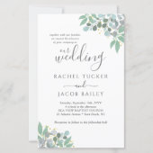 ユーカリエレガントプスタースブルー結婚式招待状