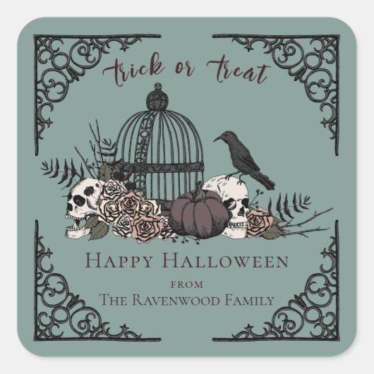ユーカリエレガントプスハッピーハローウィン スクエアシール (正面)