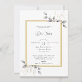ユーカリエレガントプスフレーム書道ブライダルシャワー 招待状 (正面)