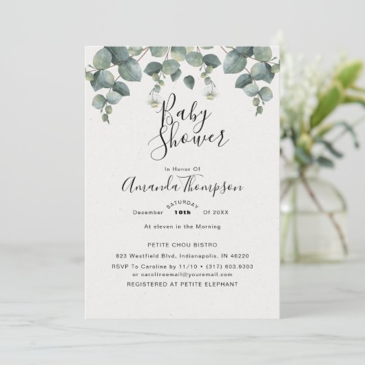 ユーカリエレガントプスベイビーシャワー 招待状 (スタンド正面)