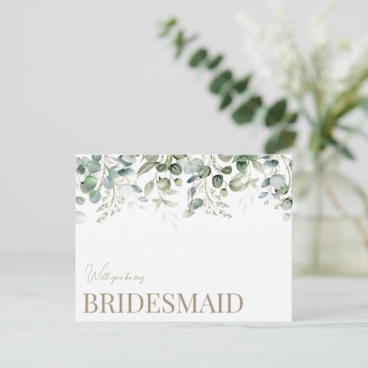 ユーカリエレガントプスホワイトブリデスメイド提案カード セーブザデート (スタンド正面)