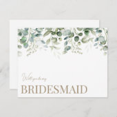 ユーカリエレガントプスホワイトブリデスメイド提案カード セーブザデート (正面/裏面)