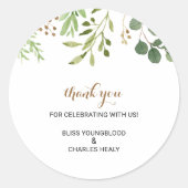 ユーカリエレガントプスリーフグリーナリーありがとう ラウンドシール (正面)