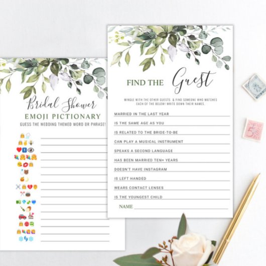 ユーカリエレガントプス両面ブライダルシャワーゲーム