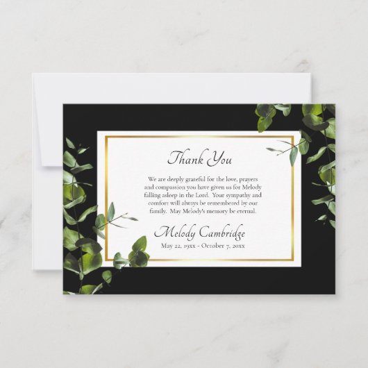 ユーカリエレガントプス正教会キリスト教葬儀 サンキューカード (正面)