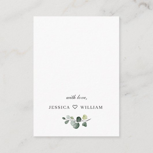 ユーカリエレガントプス水彩表示シャワー エンクロージャーカード (裏面)