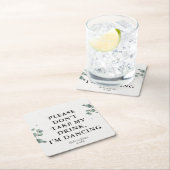 ユーカリエレガントプタスお願い飲み物を飲まないで スクエアペーパーコースター (インサイチュ)