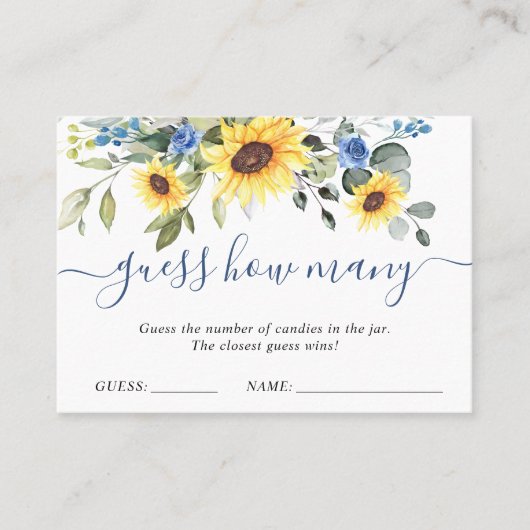 ユーカリエレガントプタスはゲームのカードの数を推測キス 名刺 (正面)