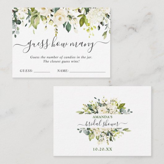 ユーカリエレガントプタスはゲームカードの数を推測 名刺 (正面/裏面)