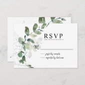 ユーカリエレガントプタスウォーターカラーフローラRSVP 出欠カード (正面/裏面)