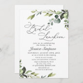 ユーカリエレガントプタスウォーターカラーブライダルルンチョン 招待状 (正面/裏面)