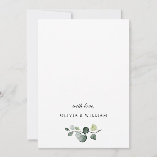 ユーカリエレガントプタスウォーターカラーブランチ&バブリー 招待状 (裏面)