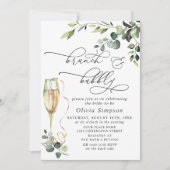 ユーカリエレガントプタスウォーターカラーブランチ&バブリー 招待状 (正面)