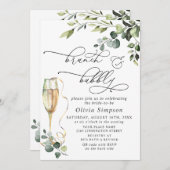 ユーカリエレガントプタスウォーターカラーブランチ&バブリー 招待状 (正面/裏面)