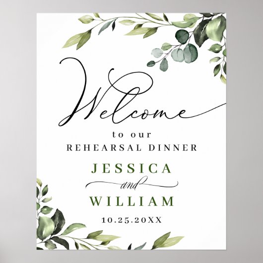 ユーカリエレガントプタスウォーターカラーリハーサルディナー ポスター (正面)