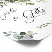 ユーカリエレガントプタスカードとギフト結婚のサイン ポスター (角)