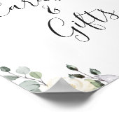 ユーカリエレガントプタスカードとギフト結婚のサイン ポスター (角)