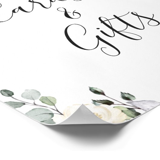 ユーカリエレガントプタスカードとギフト結婚のサイン ポスター (角)