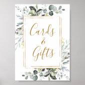 ユーカリエレガントプタスカードとギフト結婚のサイン ポスター (正面)