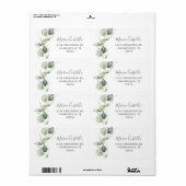 ユーカリエレガントプタスキンセアニェラ住所 ラベル (フルシート)