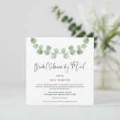 ユーカリエレガントプタススクリプトブライダルシャワーバイメール 招待状 (スタンド正面)