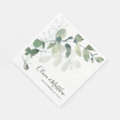 ユーカリエレガントプタスハンドレタリング結婚ズ スタンダードランチョンナプキン (角)