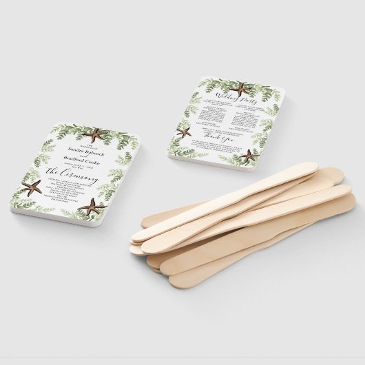 ユーカリエレガントプタスヒトデ結婚式 プログラム ハンドファン (組立なし)