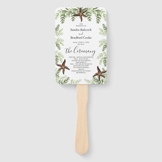 ユーカリエレガントプタスヒトデ結婚式 プログラム ハンドファン (正面)