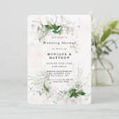 ユーカリエレガントプタスピンクウェディングシャワー招待状 (スタンド正面)