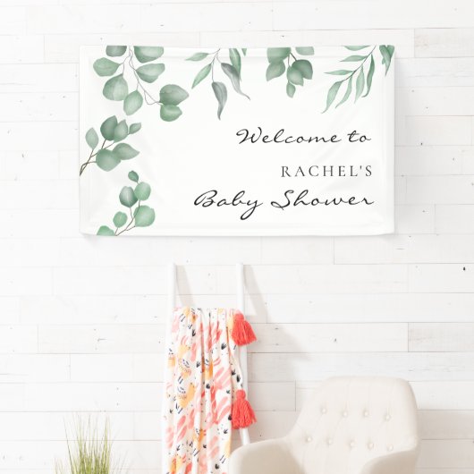 ユーカリエレガントプタスベイビーシャワーウェルカムバックドロップ 横断幕 (インサイチュ)