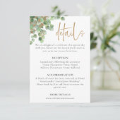 ユーカリエレガントプタスボタニカルグリーン金ゴールド詳細 出欠カード (スタンド正面)