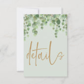 ユーカリエレガントプタスボタニカルグリーン金ゴールド詳細 出欠カード (裏面)