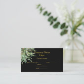 ユーカリエレガントプタスボタニカルブラックビジネスカード 名刺 (スタンド正面)