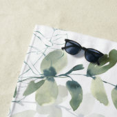 ユーカリエレガントプタスモノグラムスクリプト名 ビーチタオル (インサイチュ)