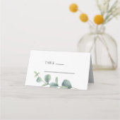 ユーカリエレガントプタス折り結婚畳み座席表 プレイスカード (正面)