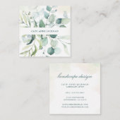 ユーカリエレガントプタス植物園モダン スクエア名刺 (正面/裏面)