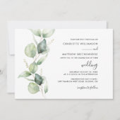 ユーカリエレガントプタス植物学結婚の 招待状 (正面)