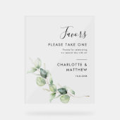 ユーカリエレガントプタス植物学結婚式の引き出物 アクリルサイン (正面)