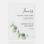 ユーカリエレガントプタス植物学結婚式の引き出物 アクリルサイン (正面)