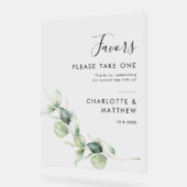 ユーカリエレガントプタス植物学結婚式の引き出物 アクリルサイン (傾斜)