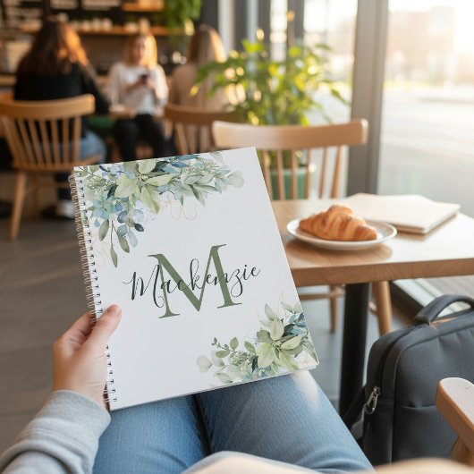 ユーカリエレガントプタス植物性フローラモノグラム ノートブック