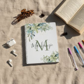 ユーカリエレガントプタス植物性フローラモノグラム ノートブック