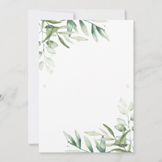 ユーカリエレガントプタス植物緑のアーチ結婚ズ 招待状 (裏面)