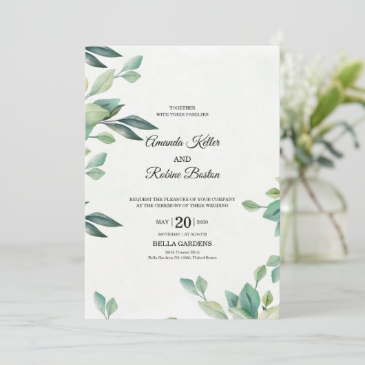 ユーカリエレガントプタス結婚式招待状 招待状 (スタンド正面)