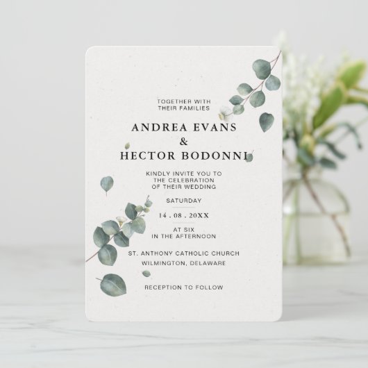 ユーカリエレガントプタス結婚式招待状 招待状 (スタンド正面)