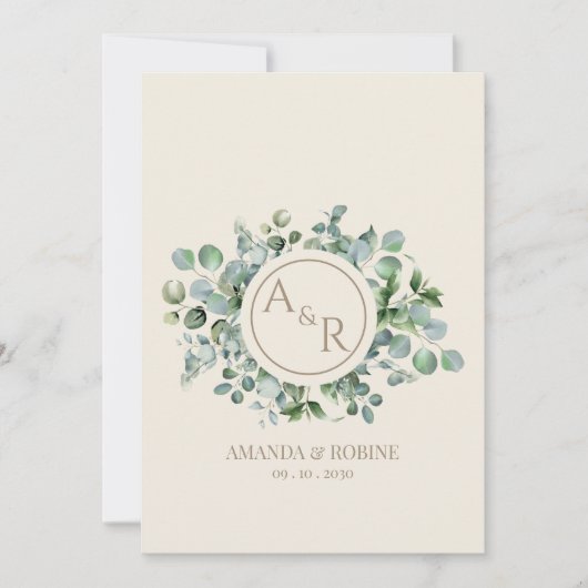 ユーカリエレガントプタス結婚式招待状 招待状 (正面)